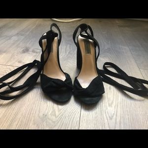 Steve Madden Suede lace-up black heels